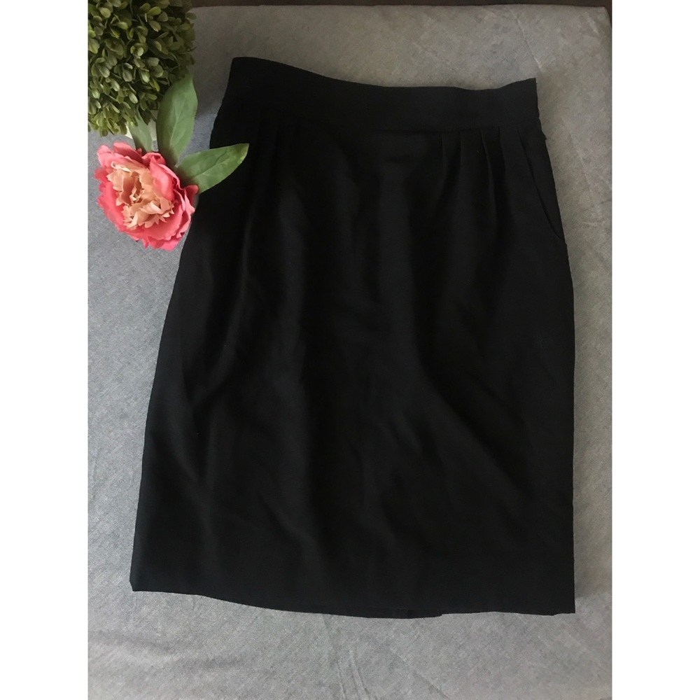 Hermes Wool Classic Pleated Vintage Skirt Pockets